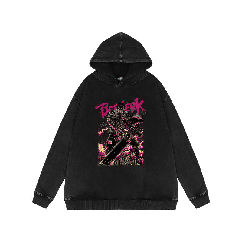 Trendy Vintage Anime Washed Loose Hoodie