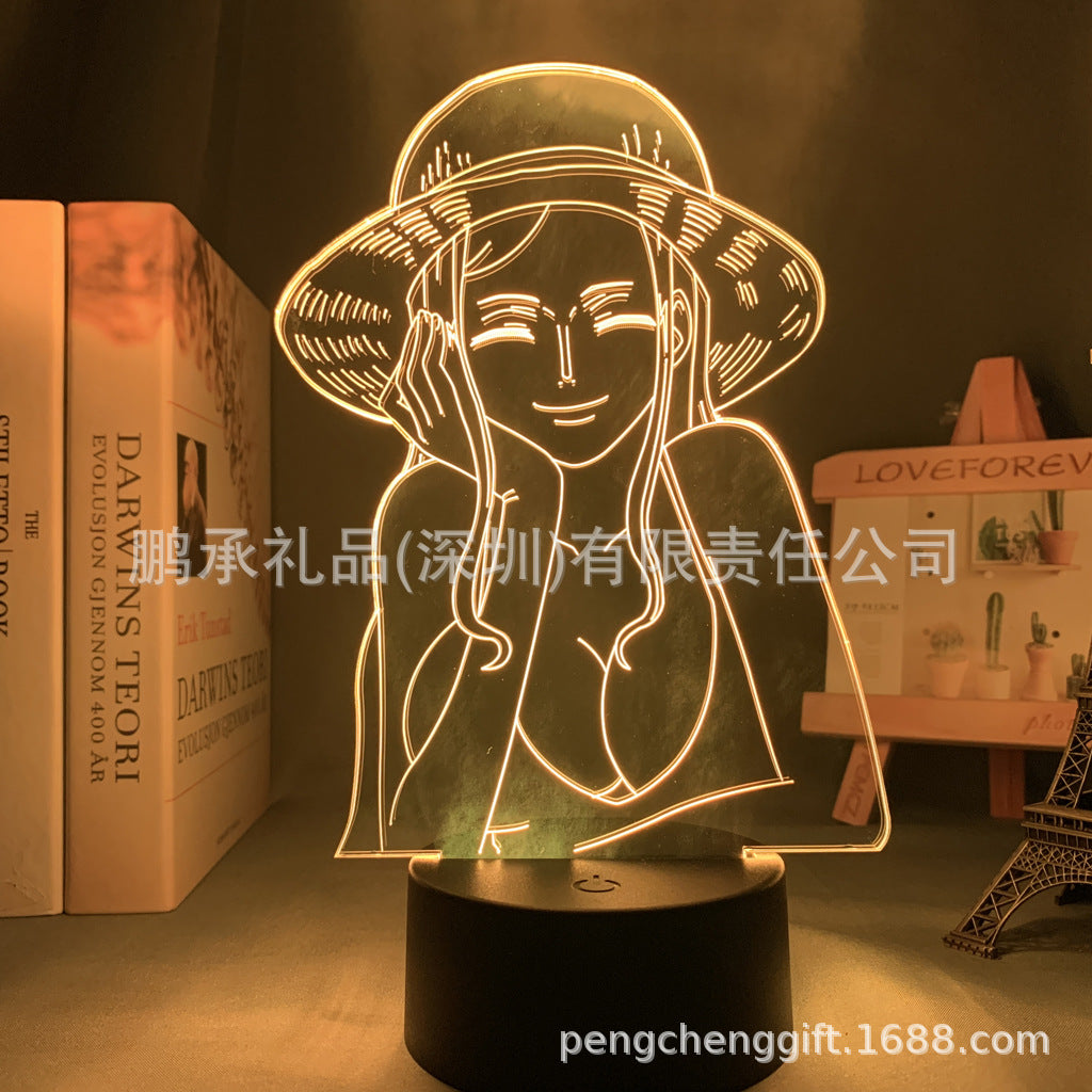 Colorful Luffy 3D Night Light