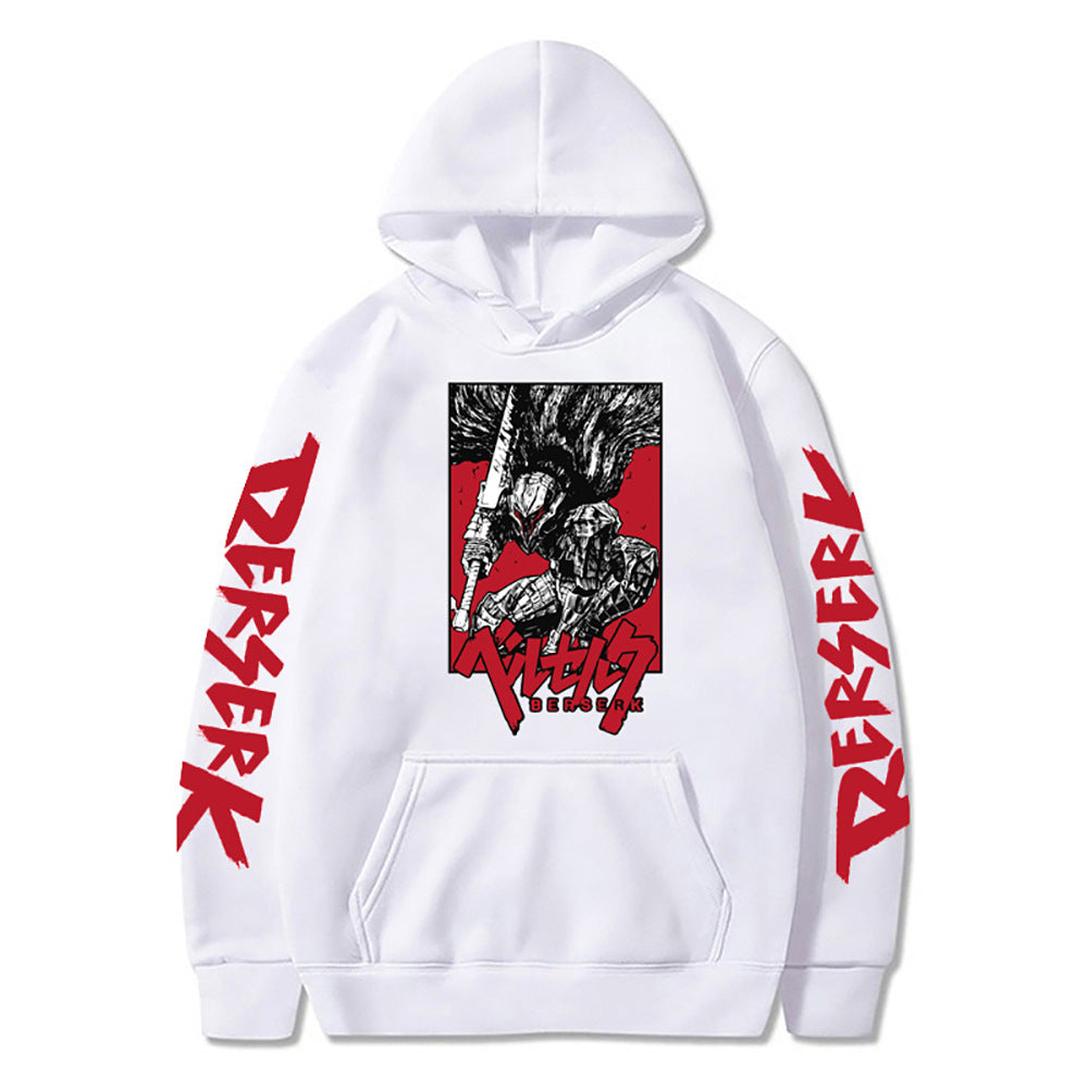 Retro Anime Printed Pullover Hoodie