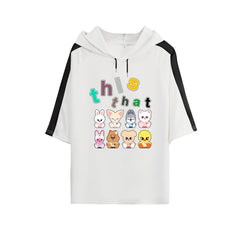 SKZ Short-sleeved Hooded Casual T-shirt