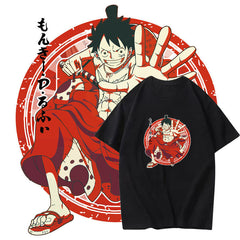 Unisex Short-sleeved Luffy Zoro Graphic T-shirt