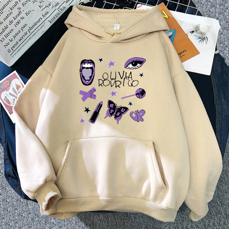 Casual Olivia Cartoon Print Pullover Hoodie