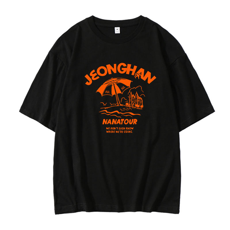 Unisex Kpop Round Neck Loose T-shirt