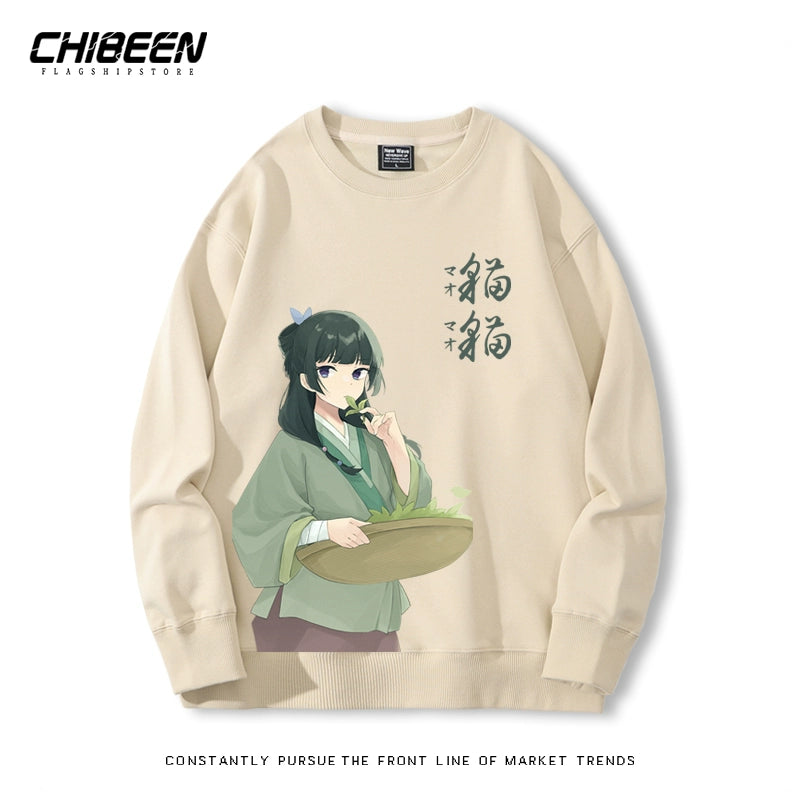 Casual Girls Anime Crew Neck Sweatshirt