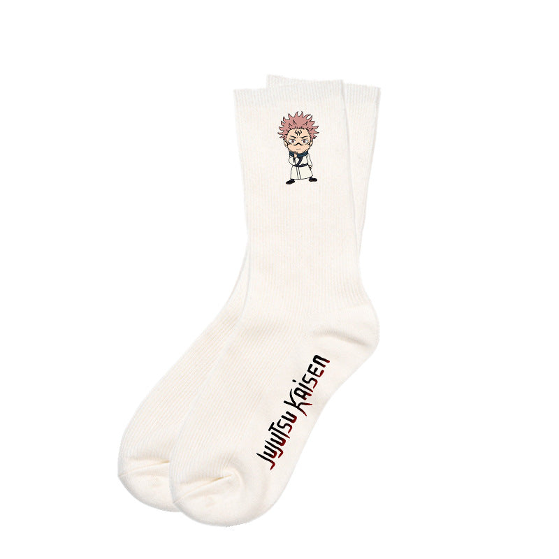 Casual Cartoon Anime Cotton Medium Tube Socks