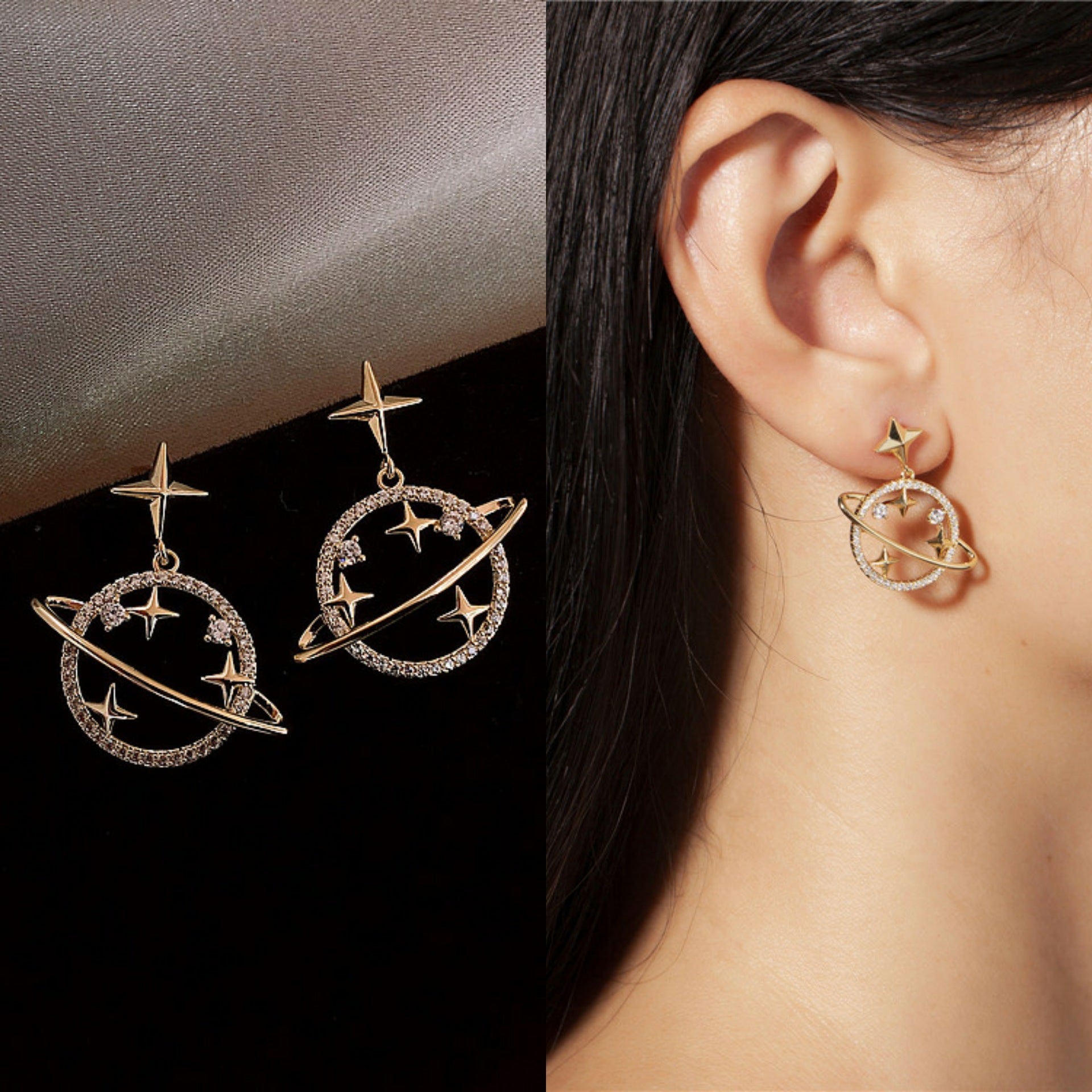 Korean Saturn Earrings