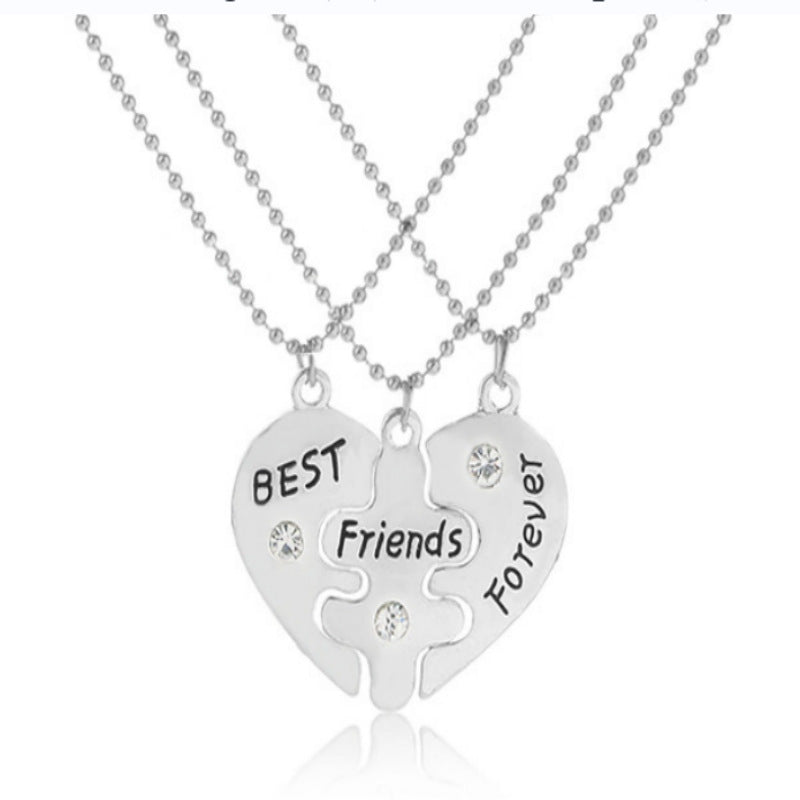 BEST FRIENDS Heart-shaped Pendant Necklace