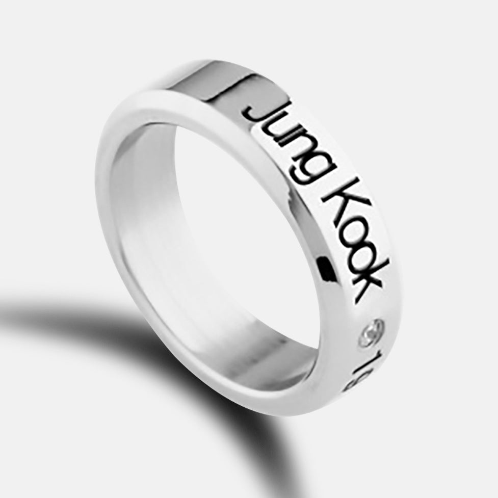 KPOP Name Logo Ring Jewelry