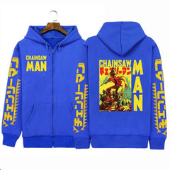 Unisex Anime Print Loog Sleeve Zipper Hoodie