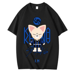 KPOP Cartoon Karma Print Short Sleeve T-Shirt