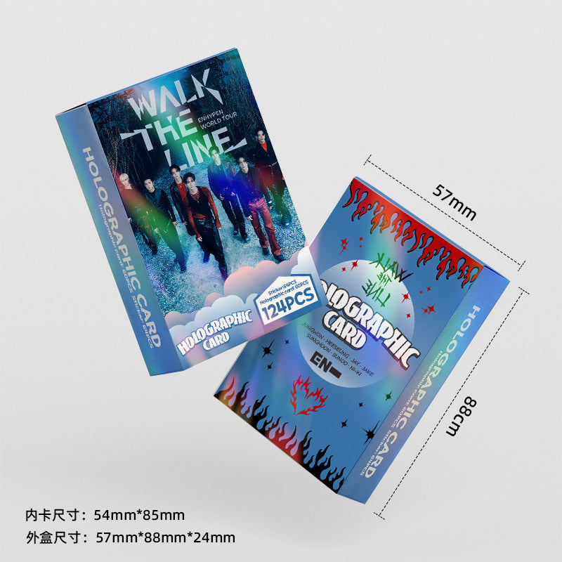 124pcs KPOP Holographic Cards