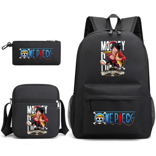 Trendy Anime Backpack Shoulder Pencil Bag Three-piece Set