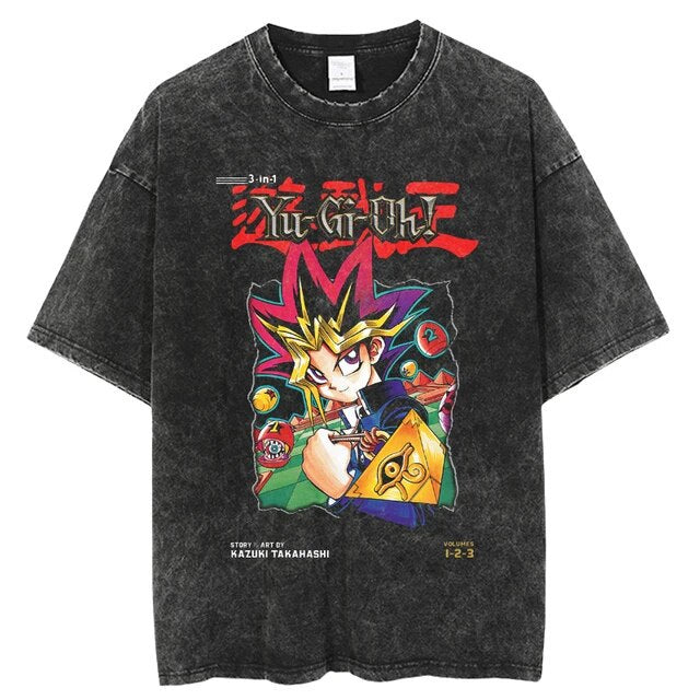 Retro JOJO Anime Washed Short Sleeve T-Shirt