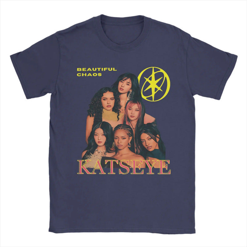 Casual Katseye Beautiful Chaos Cotton T-Shirt