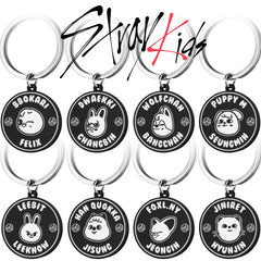 Cartoon KPOP Stainless Steel Engraved Keychain