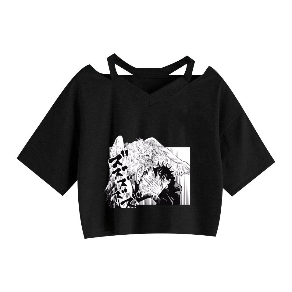 Girls' Anime Sexy Short Sleeve Crop Top