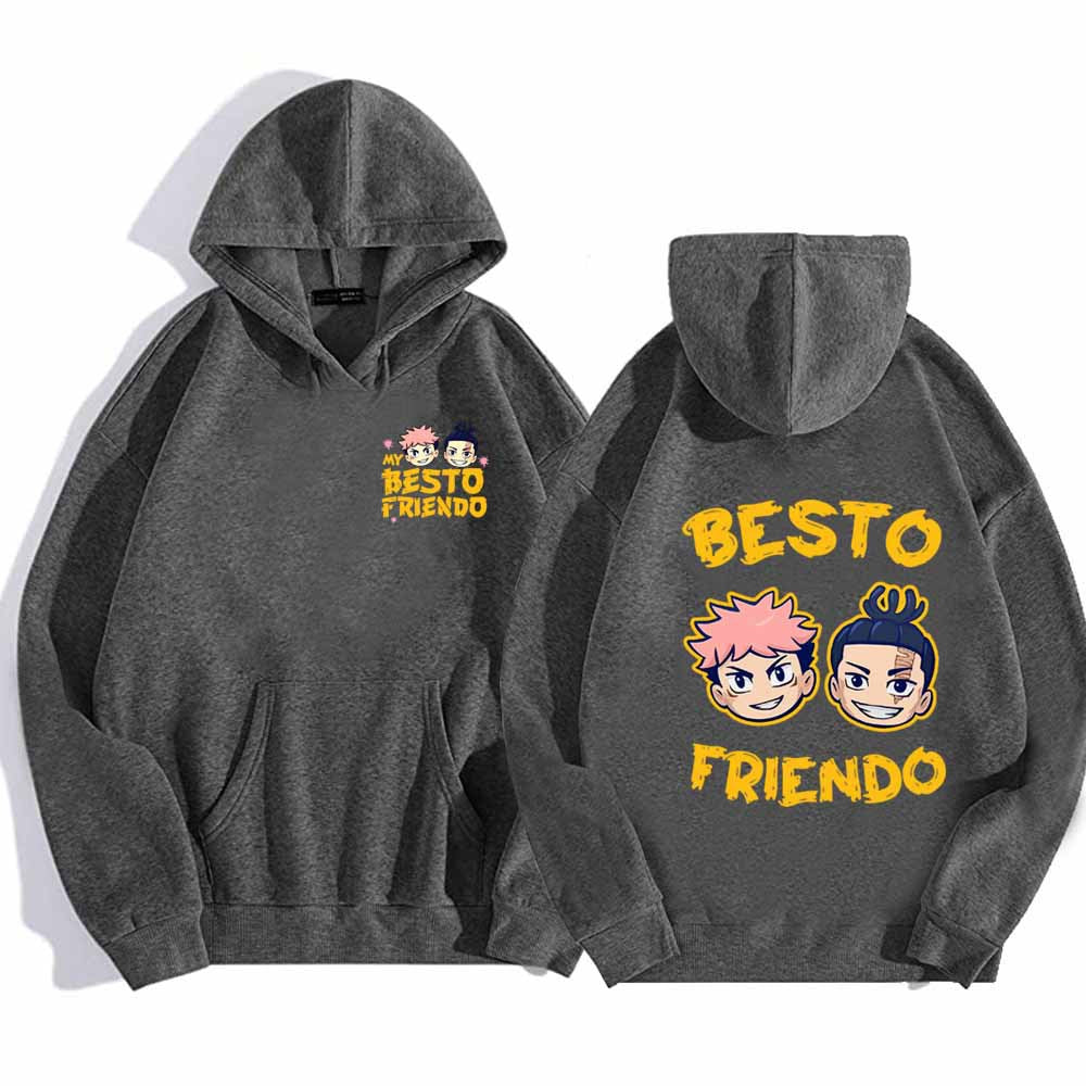 Unisex Besto Friendo Graphic Casual Loose Hoodie