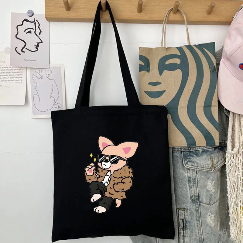 Cute Kpop Printed Canvas Shoulder Bag