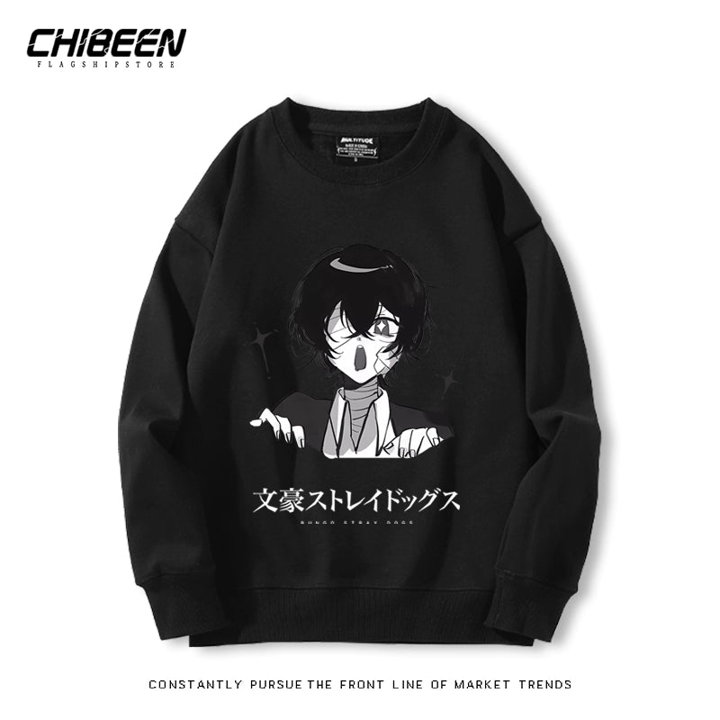 Casual Anime Printed Crew Neck Sweatshirt