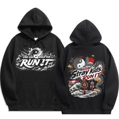 SKZ World Tour Run It Pullover Black Hoodie
