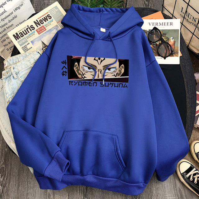 Unisex Anime Print Pullover Casual Hoodie