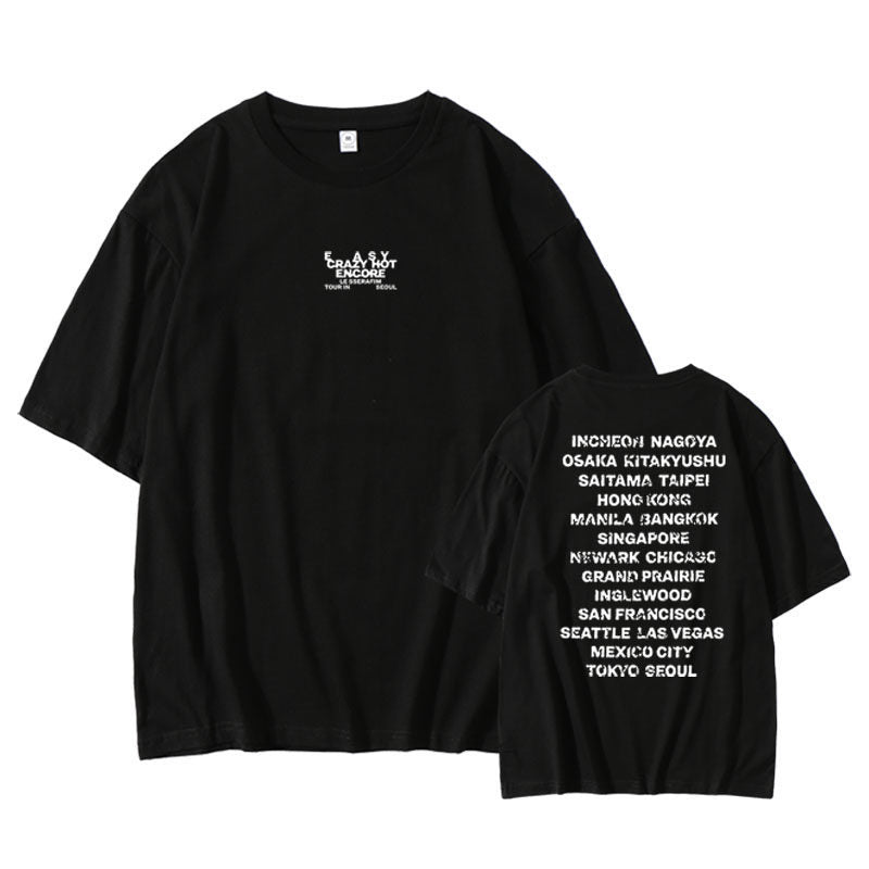 EasyCrazyHot Tour Crew Neck Cotton T-Shirt