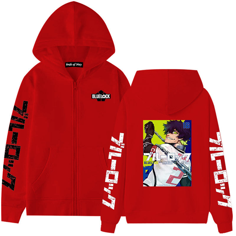 Unisex Anime Graphic Printed Zipper Hoodie