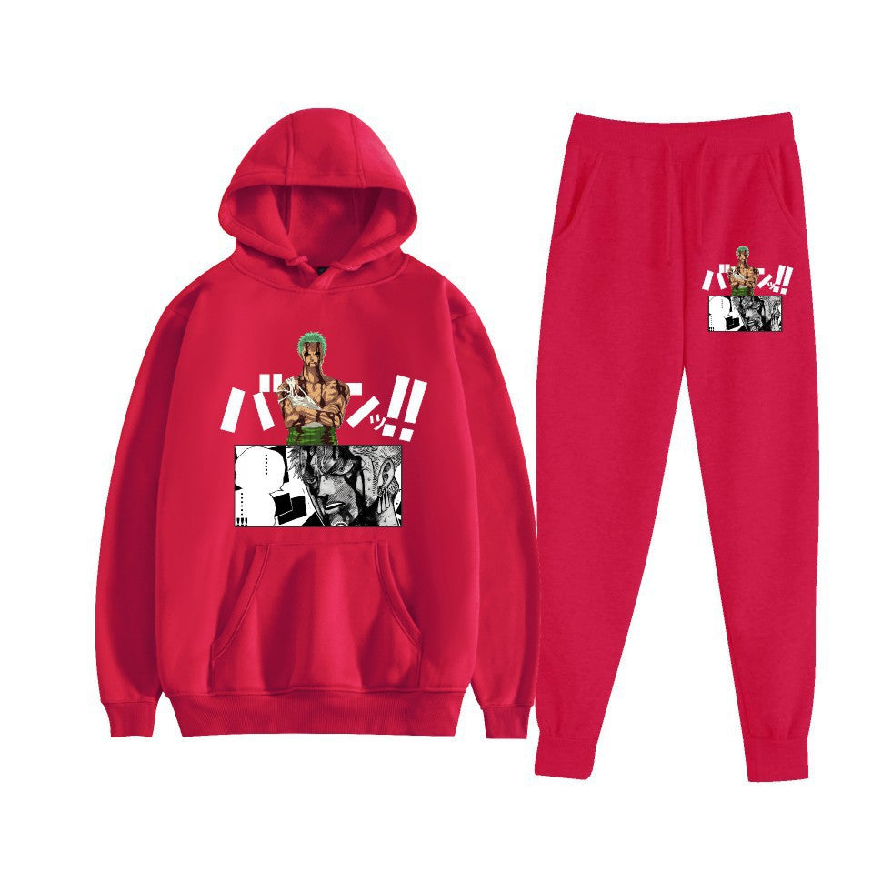 Unisex Luffy Anime Printed Hoodie Sports Pants