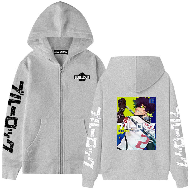 Unisex Anime Graphic Printed Zipper Hoodie