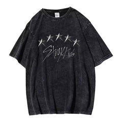Unisex Kpop Album Logo Washed T-shirt