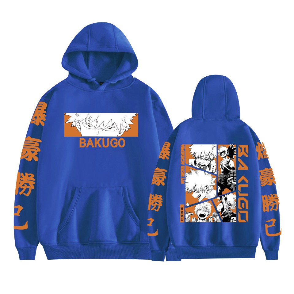 Unisex Anime Deku Print Pullover Hoodie
