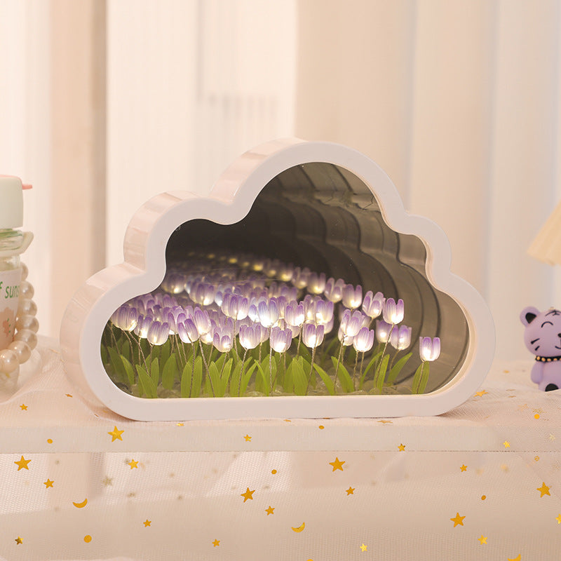 DIY Cloud Tulip Mirror Lamp