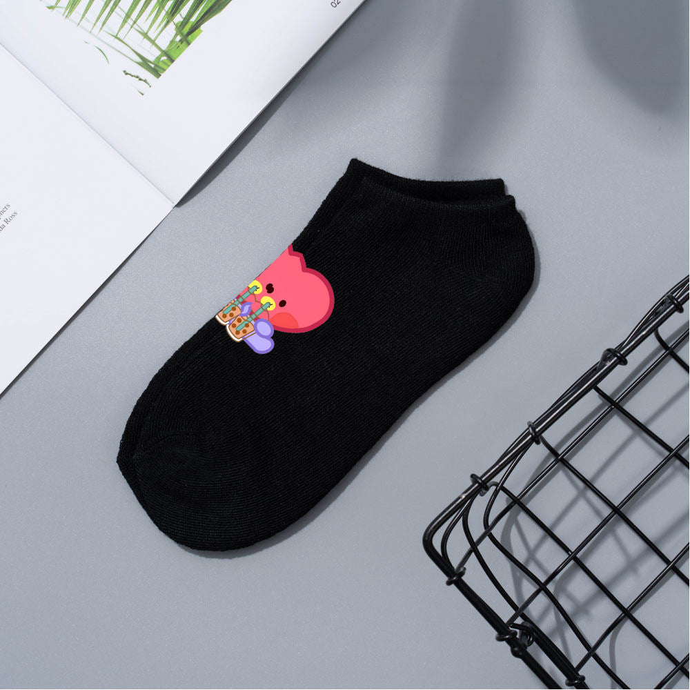 Cute Bts Multi-color Short Boat Socks