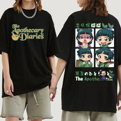Girl's Anime Round Neck Loose T-shirt