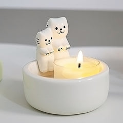 Couple Cat Candle Holder Ornament