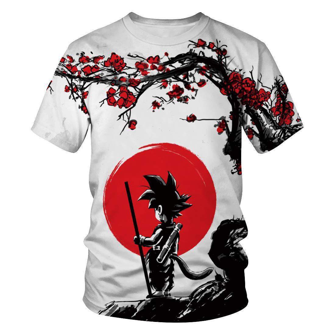 Unisex Anime Digital Print Round Neck T-shirt