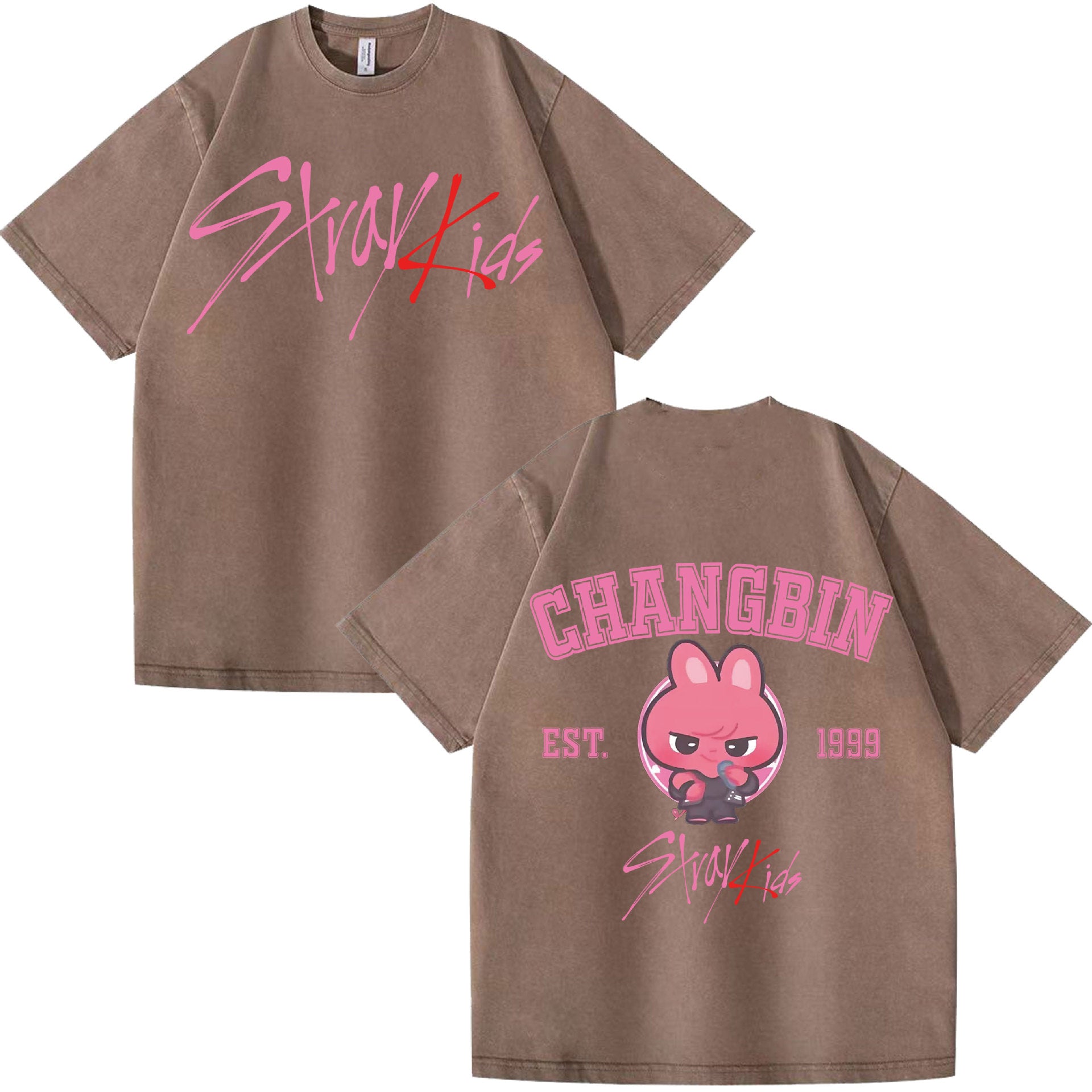 CHANGBIN KPOP Cotton Loose Washed T-shirt