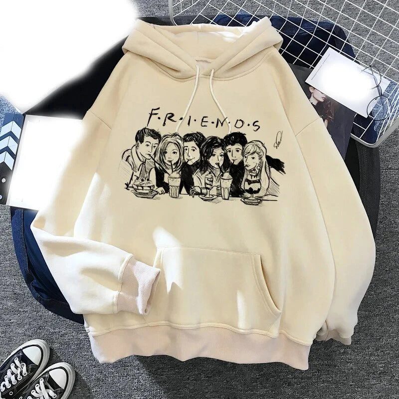 Unisex Casual Friends Printed Loose Hoodie