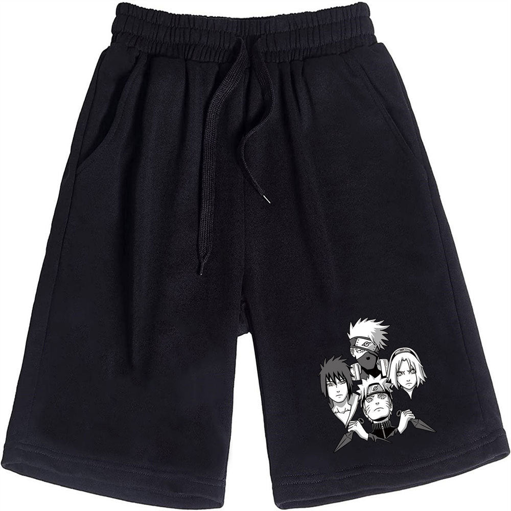 Casual Men's Anime Print Loose Sports Shorts