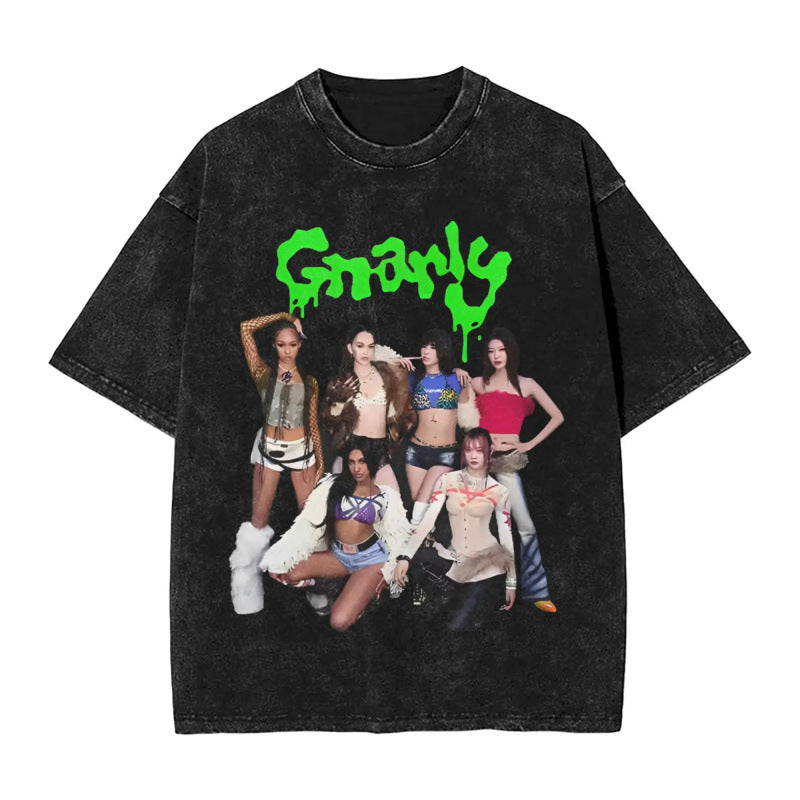 Vintage KPOP Gnarly Pattern Cool T-Shirt