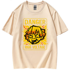 Casual Danger Letter Graphic Short-sleeved T-shirt