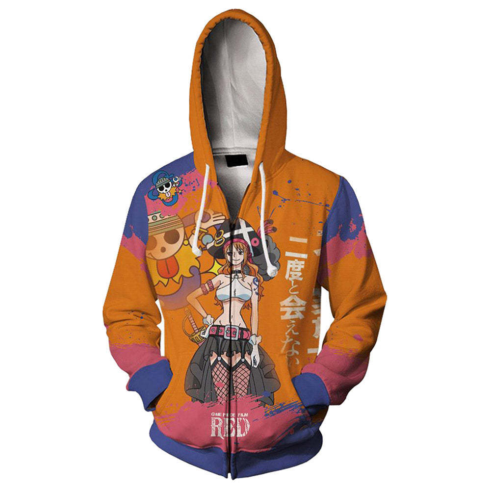 Unisex Pirate King Digital Printed Cos Zipper Hoodie