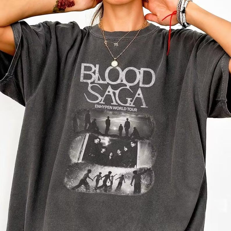 EN- BLOOD SAGA TOUR Short-sleeve Washed T-shirt