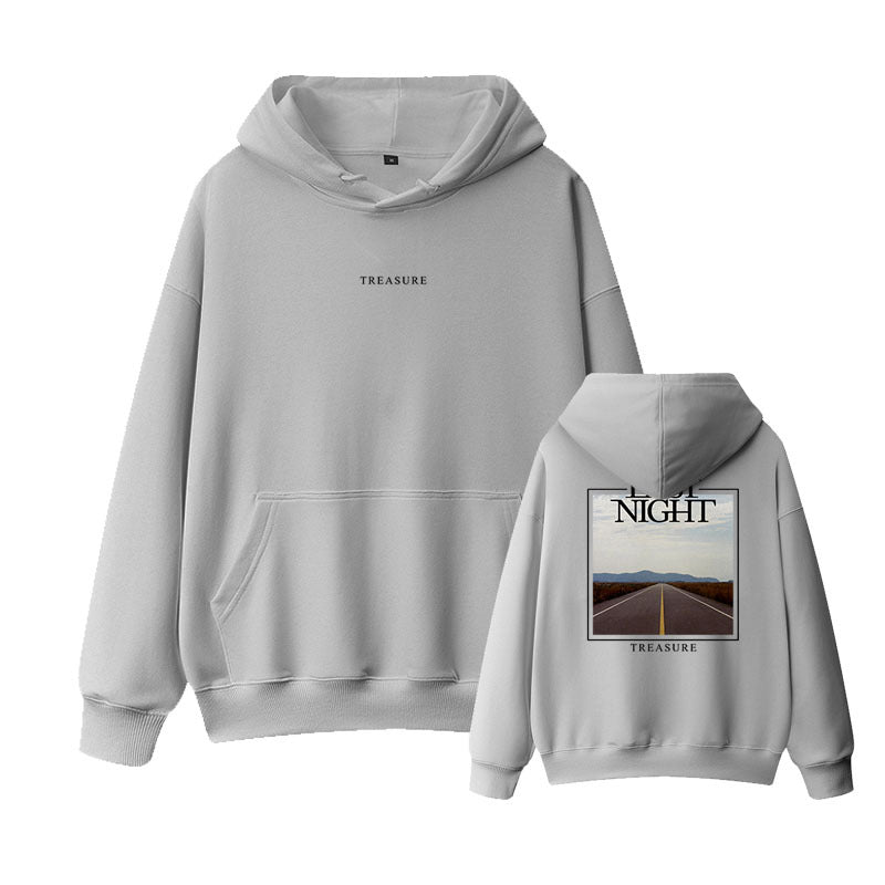 KPOP Album LAST NIGHT Print Loose Hoodie