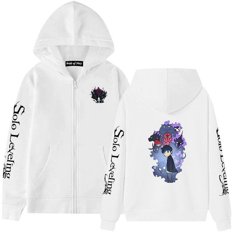 Unisex Anime Printed Loose Zipper Hoodie