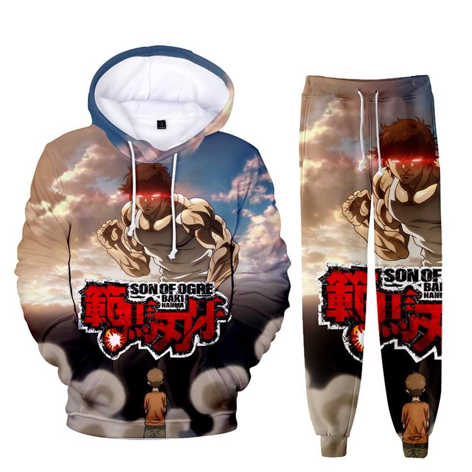 Unisex Anime Digital Print Hoodie Pants Set