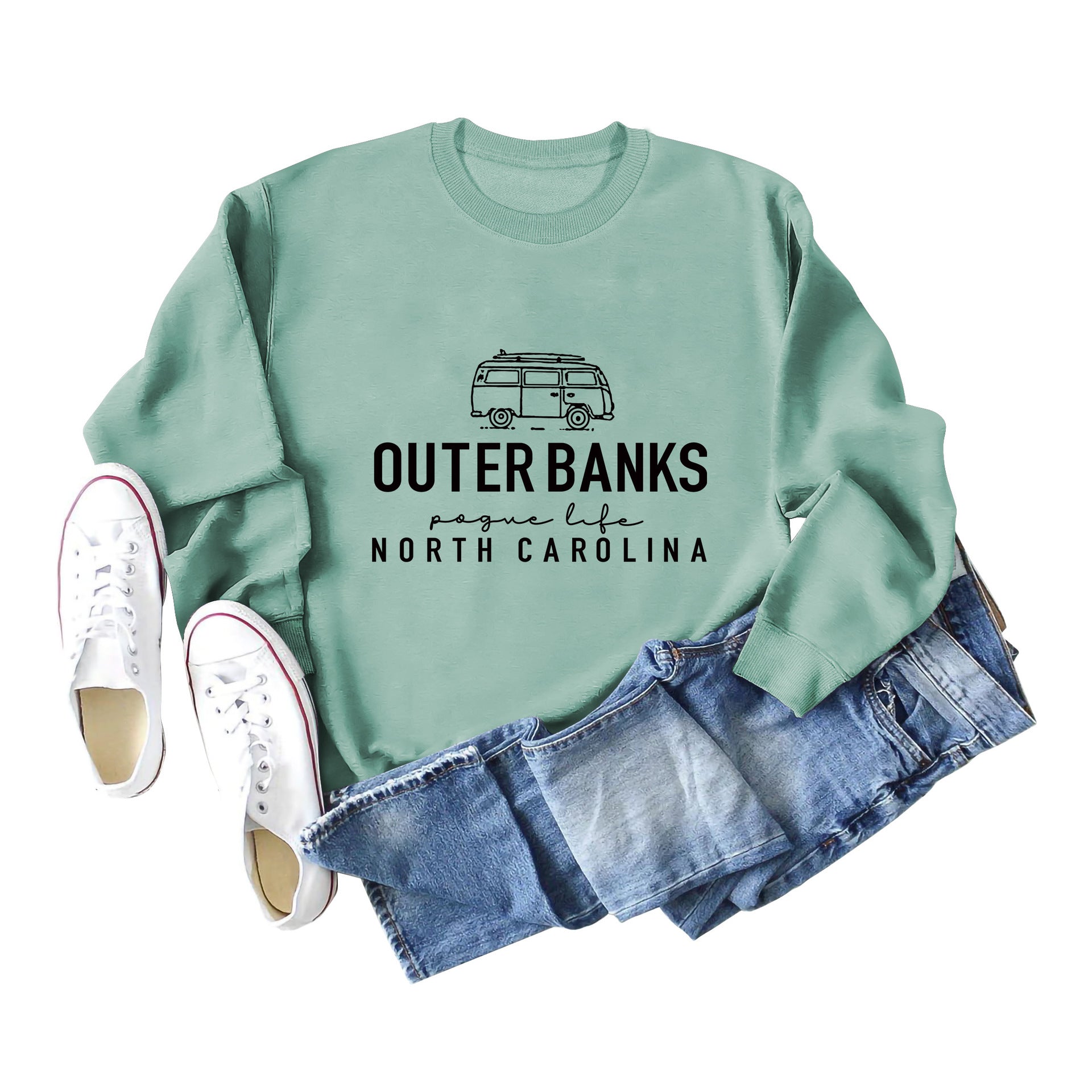 Women's Round Neck Loose Sweatshirt