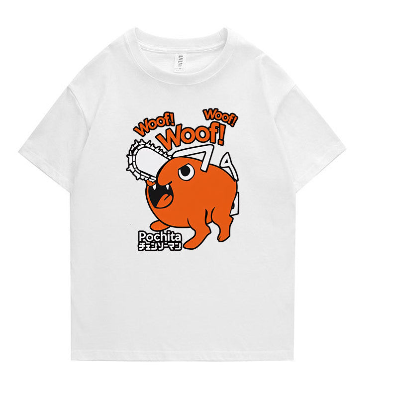 Unisex Pochita Anime Short Sleeve T-Shirt