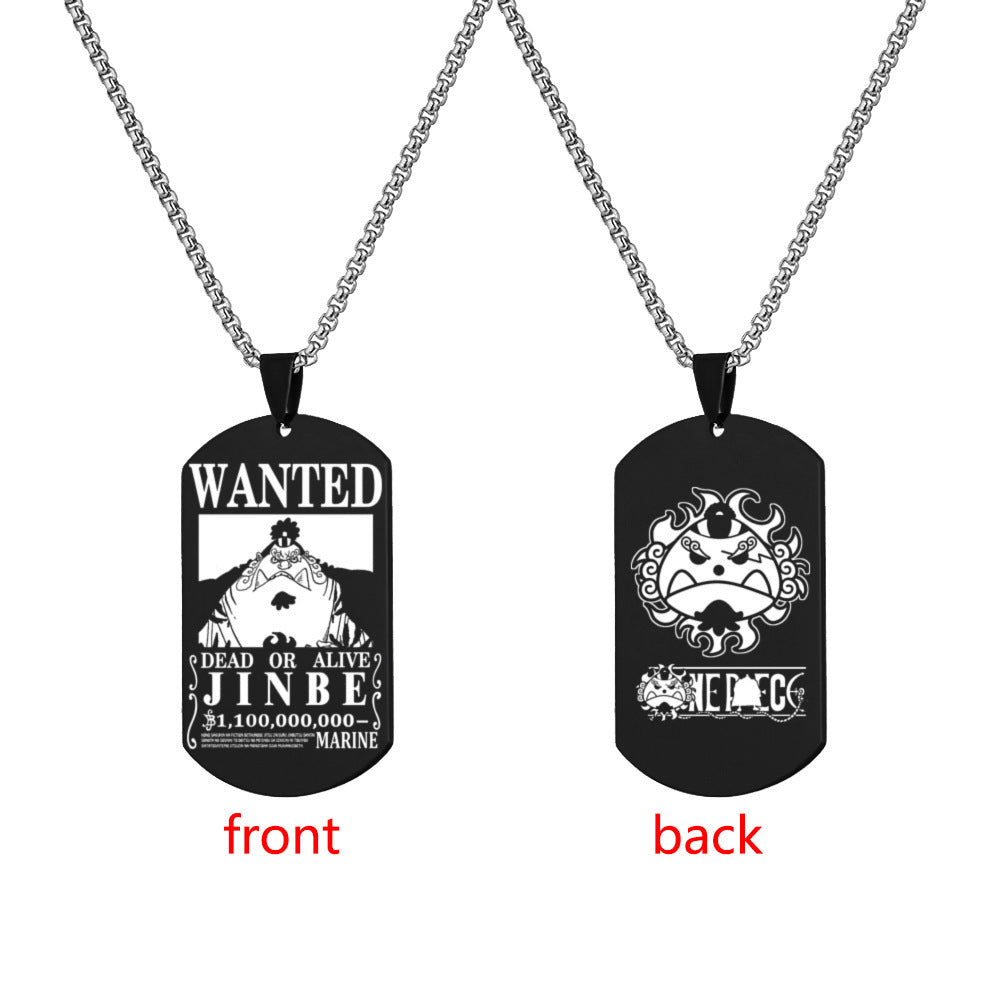 Luffy Wanted Double-sided Dog Tag Necklace