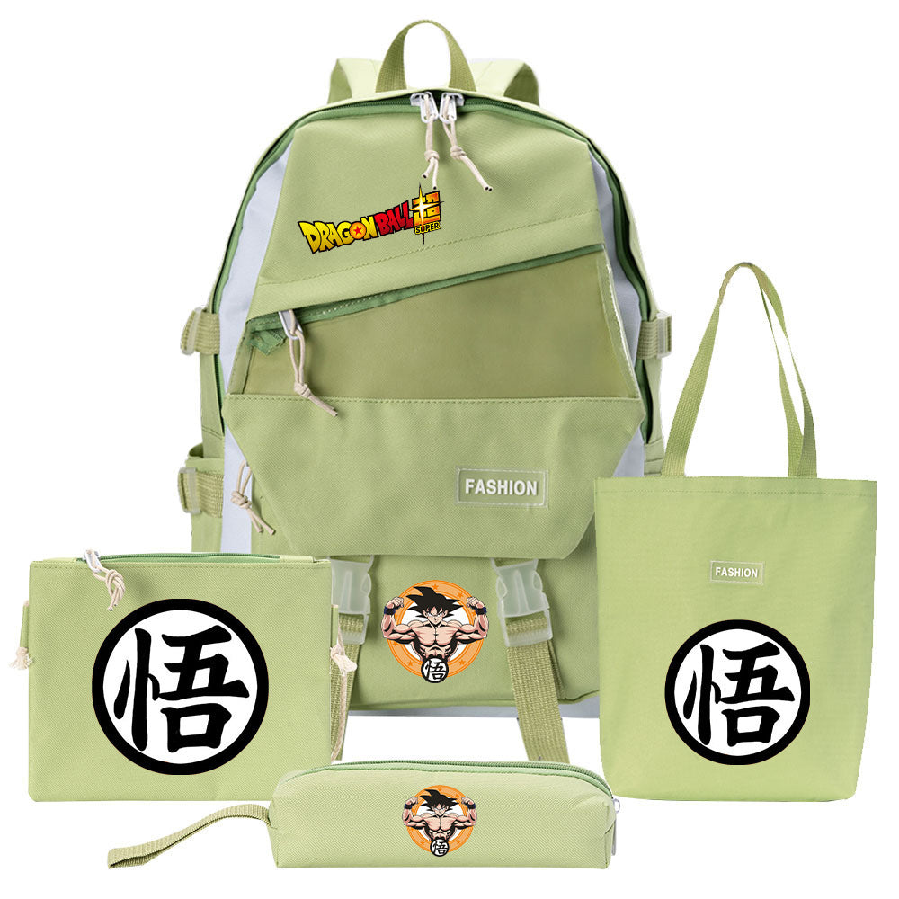 Casual Goku Backpack Pencil Bag Four-piece Set